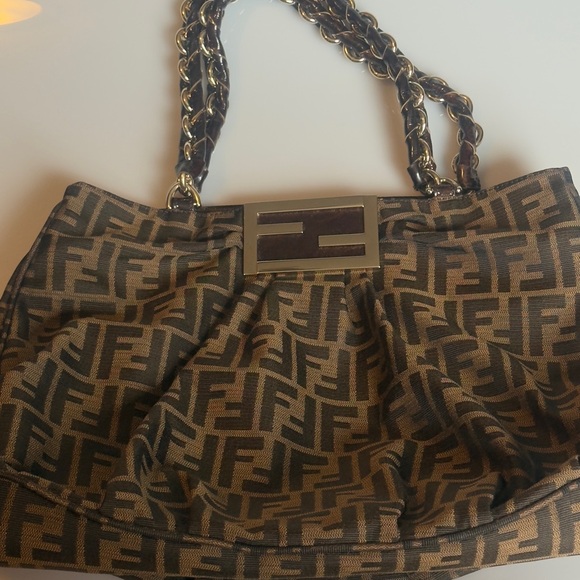 Fendi Brown FF Zucca Logo Shoulder Bag - Picture 3 of 10